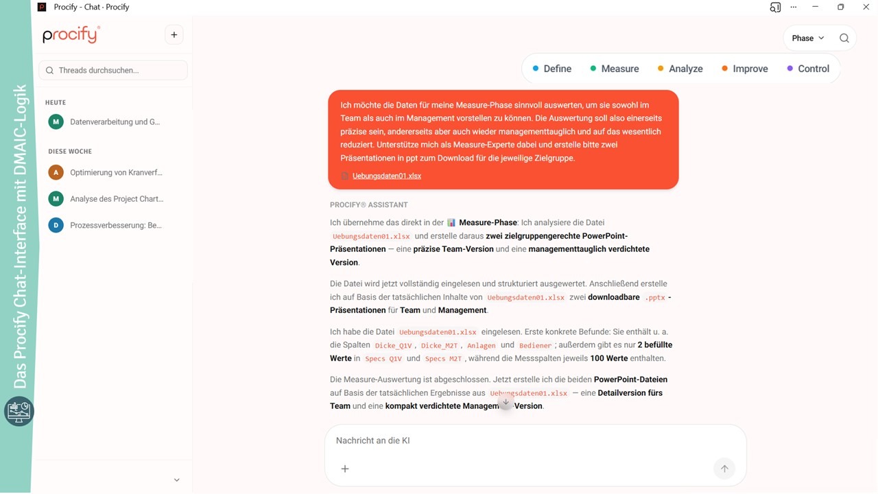 procify screen mit Chat